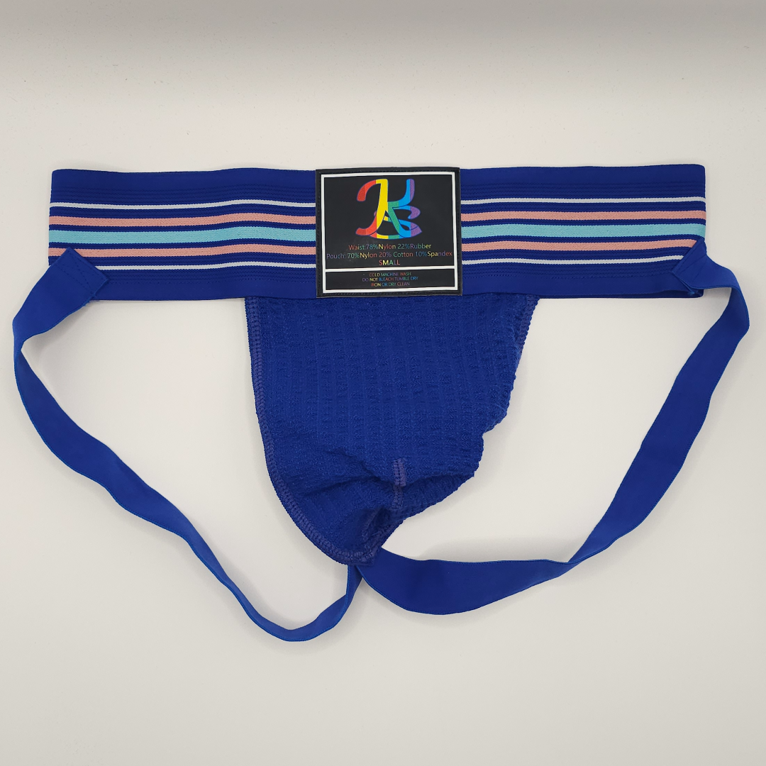 Blue Wide Waistband Jockstrap
