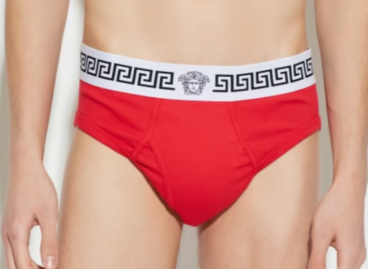 Versace red ribbed briefs